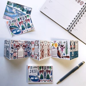 Mini concertina-bureaukalender 2025