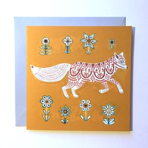 Carte de voeux - le renard jaune