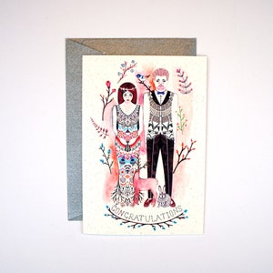 Greeting Card - Woodland Wedding Congratulations