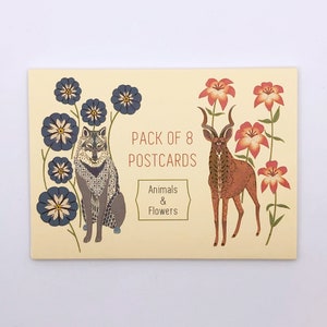 Pack of 8 Postcards Animals & Flowers image 6