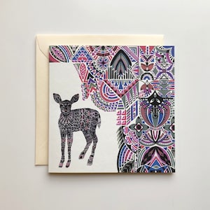 Mini-carte de cerf botaniste