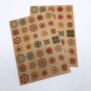 Stickers fleurs kraft - 25 mm