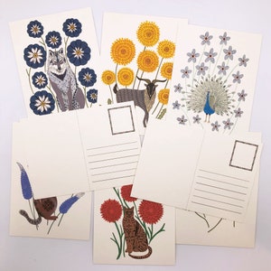 Pack of 8 Postcards Animals & Flowers image 2