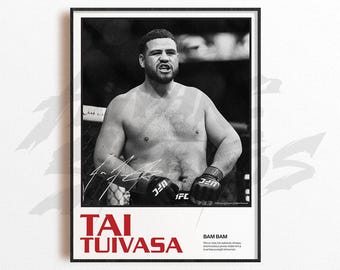 Lámina artística de Tai Tuivasa, decoración de pared de artes marciales mixtas, decoración de gimnasio, regalo deportivo, póster de luchador de la UFC, arte de MMA