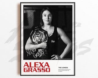 Impressão artística de Alexa Grasso, decoração de parede de artes marciais mistas, decoração de academia em casa, presente esportivo, pôster de lutador de UFC, arte de MMA