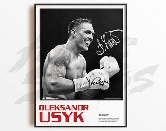 Lámina artística de Oleksandr Usyk, lámina de boxeo, decoración de pared de boxeo, decoración de gimnasio, regalo deportivo, póster de boxeador, póster de combate