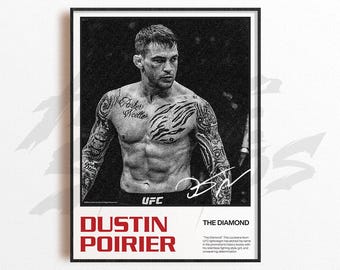 Impressão artística de Dustin Poirier, decoração de parede de artes marciais mistas, decoração de academia em casa, presente esportivo, pôster de lutador de UFC, arte de MMA