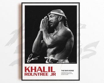 Impressão artística de Khalil Rountree Jr., decoração de parede de artes marciais mistas, decoração de academia em casa, presente esportivo, pôster de lutador de UFC, arte de MMA
