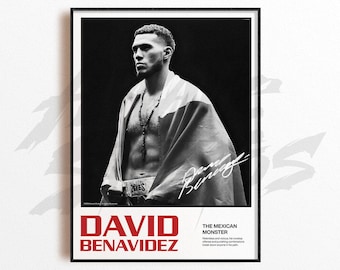 David Benavidez Art Print, Boxing Art Print, Boxing Arts Wall Decor, Home Gym Decoration, Sports Gift, Boxing Fighter Poster, Combat poster