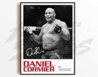 Lámina artística de Daniel Cormier, decoración de pared de artes marciales mixtas, decoración de gimnasio, regalo deportivo, póster de luchador de la UFC, arte de MMA