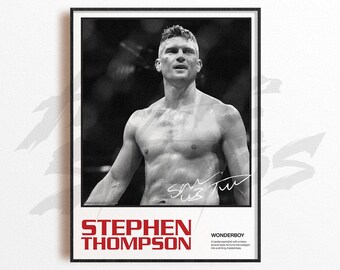 スティーブン・トンプソンのアートプリント、総合格闘技の壁飾り、ホームジムの装飾、スポーツギフト、UFCファイターのポスター、MMAアート