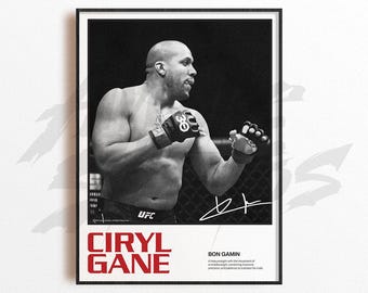 Ciryl Gane Kunstdruck, Mixed Martial Arts Wanddekor, Fitnessstudio Dekoration, Sport Geschenk, UFC Fighter Poster, MMA Kunst