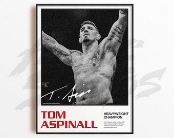 Lámina artística de Tom Aspinall, decoración de pared de artes marciales mixtas, decoración de gimnasio, regalo deportivo, póster de luchador de la UFC, arte de MMA