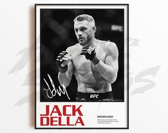 Lámina artística de Jack Della Maddalena, decoración de pared de artes marciales mixtas, decoración de gimnasio, regalo deportivo, póster de luchador de la UFC, arte de MMA