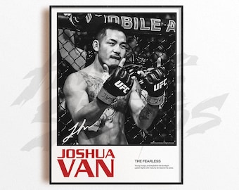 Impressão artística de Joshua Van, decoração de parede de artes marciais mistas, decoração de academia em casa, presente esportivo, pôster de lutador de UFC, arte de MMA