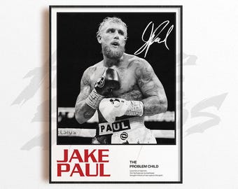 Impressão artística de Jake Paul, impressão artística de boxe, decoração de parede de artes de boxe, decoração de academia em casa, presente esportivo, pôster de lutador de boxe, pôster de combate
