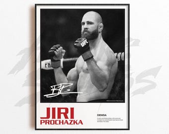 Lámina artística de Jiri Prochazka, decoración de pared de artes marciales mixtas, decoración de gimnasio, regalo deportivo, póster de luchador de la UFC, arte de MMA