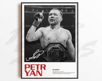 Impressão artística de Petr Yan, decoração de parede de artes marciais mistas, decoração para academia em casa, presente esportivo, pôster de lutador do UFC, arte de MMA
