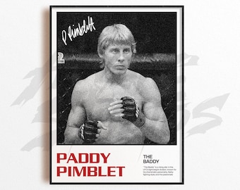 Lámina artística de Paddy Pimblet, decoración de pared de artes marciales mixtas, decoración de gimnasio, regalo deportivo, póster de luchador de la UFC, arte de MMA