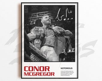 Impressão artística de Conor McGregor, decoração de parede de artes marciais mistas, decoração de academia em casa, presente esportivo, pôster de lutador de UFC, arte de MMA