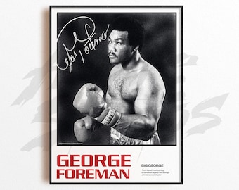 Lámina artística de George Foreman, lámina de boxeo, decoración de pared de boxeo, decoración de gimnasio, regalo deportivo, póster de boxeador, póster de combate