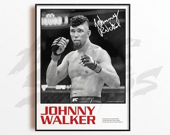 Lámina artística de Johnny Walker, decoración de pared de artes marciales mixtas, decoración de gimnasio, regalo deportivo, póster de luchador de la UFC, arte de MMA
