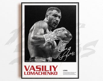 Impressão de Vasiliy Lomachenko, Impressão de arte de boxe, Decoração de parede de artes de boxe, Decoração de academia em casa, Presente esportivo, Pôster de lutador de boxe, Pôster de combate