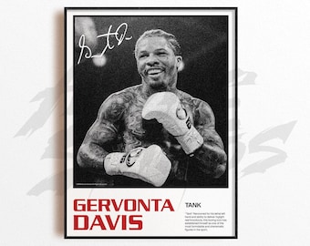 Lámina artística de Gervonta Davis, lámina de boxeo, decoración de pared de boxeo, decoración de gimnasio, regalo deportivo, póster de boxeador, póster de combate