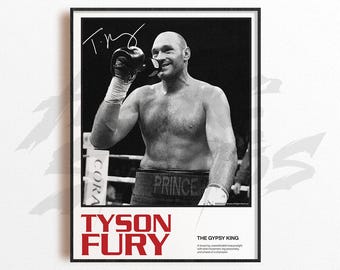 Lámina artística de Tyson Fury, lámina artística de boxeo, decoración de pared de boxeo, decoración de gimnasio, regalo deportivo, póster de boxeador, póster de combate