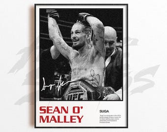Lámina artística de Sean O'Malley, decoración de pared de artes marciales mixtas, decoración de gimnasio, regalo deportivo, póster de luchador de la UFC, arte de MMA