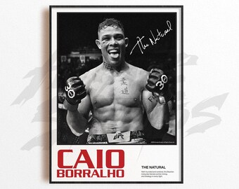 Konsttryck med Caio Borralho, väggdekoration för mixed martial arts, dekoration för hemmagym, sportgåva, affisch med UFC-fighter, MMA-konst