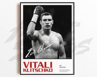 Photo Print Sur Toile De Wladimir Klitschko - Style Grunge Sport, Décoration Murale Rouge Moderne