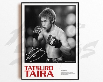 Impressão artística de Tatsuro Taira, decoração de parede de artes marciais mistas, decoração de academia em casa, presente esportivo, pôster de lutador de UFC, arte de MMA