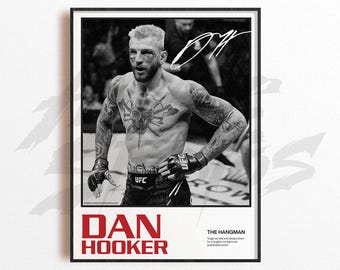Impressão artística de Dan Hooker, decoração de parede de artes marciais mistas, decoração de academia em casa, presente esportivo, pôster de lutador de UFC, arte de MMA