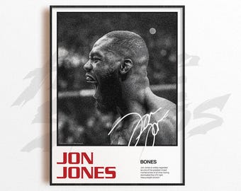 Impressão artística de Jon Jones, decoração de parede de artes marciais mistas, decoração de academia em casa, presente esportivo, pôster de lutador de UFC, arte de MMA