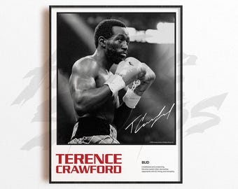 Lámina artística de Terence Crawford, lámina de boxeo, decoración de pared de boxeo, decoración de gimnasio, regalo deportivo, póster de boxeador, póster de combate