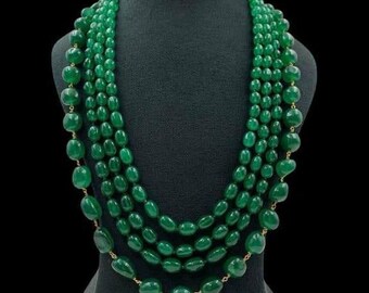 VENDU - Ancien collier perles vertes verre - Le Grenier de Lisette VENDU - Ancien collier perles vertes verre - Le Grenier de Lisette