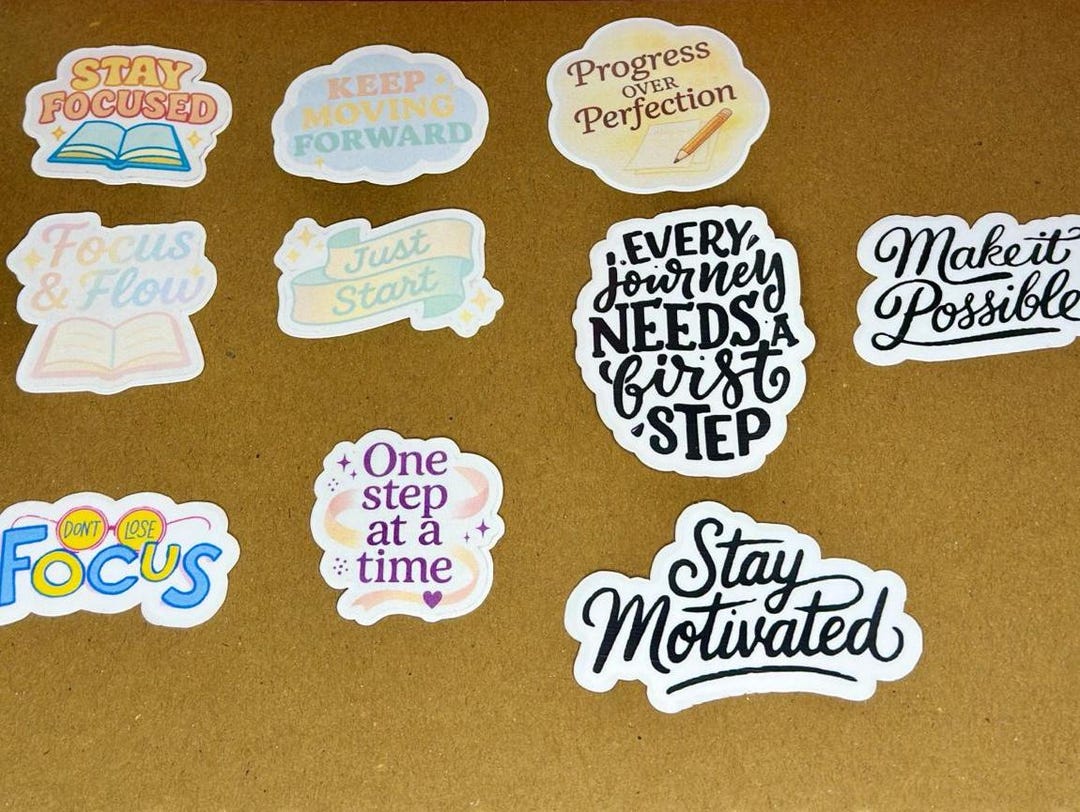 Motivational Sticker Pack for Students & Busy Professionals, Stickers ...