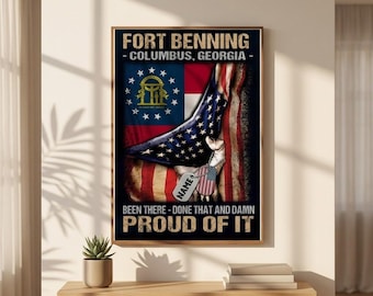 Póster personalizado de soldado de Fort Jackson: "Ya estuve allí, lo hice y estoy muy orgulloso de ello". Regalo personalizado en lienzo o póster, regalo para veteranos.