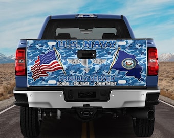 U.S Navy Aerographers Mate Navy AG Tailgate Wrap - Classic License Plate, Car Sunshade optional