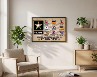 Póster personalizado para veteranos estadounidenses: "Ya lo he vivido, lo he hecho y estoy muy orgulloso de ello". Regalo personalizado en lienzo o póster. Regalo para veteranos.