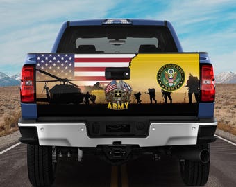 Military Car Wrap, United States army Truck Tailgate Decal army Veteran Day Memorial Gift - Auto Car Sunshade