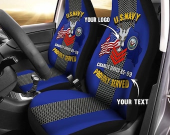 US Navy Rating Badge - Personalized Car Seat Covers, Print Front And Back Car Floor Mats, Front Car Mat - with Foam Option