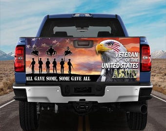 Military Car Wrap, Veteran Of The United States Army Truck Tailgate Decal Sticker Wrap Gift - Auto Car Sunshade