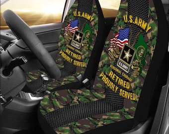 US Army Retired Car Seat Covers (Set of 2), Accessories Car Floor Mats, Front Car Mat