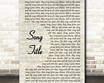 Póster personalizado - Lienzo con marco de 1,5 pulgadas - Letras de canciones personalizadas - Arte de pared con corazón y cita - Impresión de letras personalizadas - Letras de canciones personalizadas