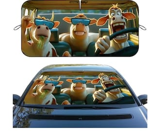 Funny Cow Car Sunshade, Cute Cow Car Sun Shade Windshield
