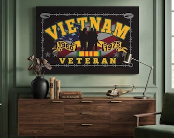 Lienzo con marco y póster de veterano de Vietnam de 1,5 pulgadas