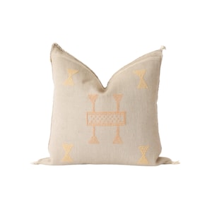 Handmade Pebble Moroccan Cactus Silk Pillow Cover – Boho Cushion