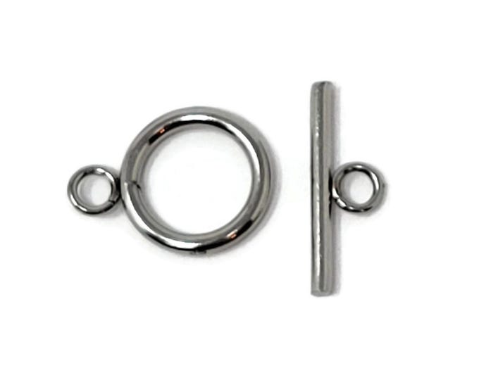Stainless Steel Toggle Clasp Set: Silver Bracelet Necklace Ring & T-Bar - DIY Jewelry Finding